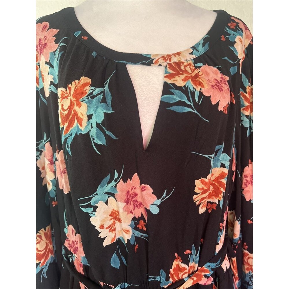 Torrid Black Floral Midi Dress - Picture 4 of 14